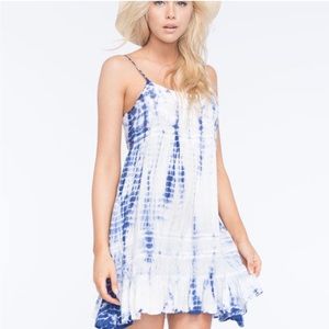 En Crème Tie Dye Blue Boho Dress